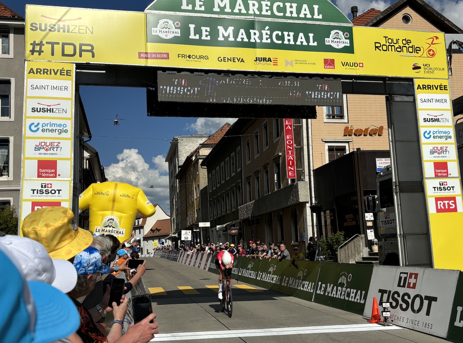 Saint Imier Tour Romandie 2025 Contre-la-montre_arrivee_Stefan_Kung